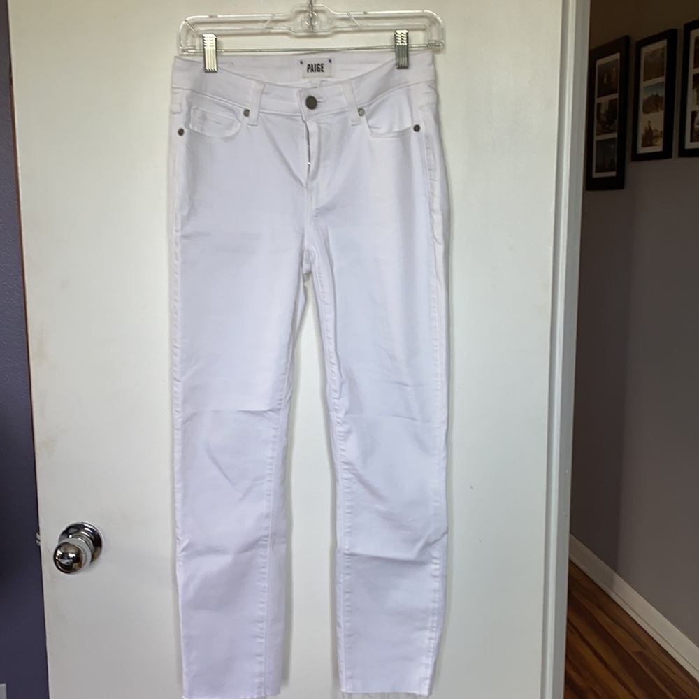 Paige white denim jeans.